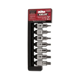 Jgo. de dados punta torx cortas 1/2" con 8 pzas.